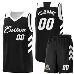 Black White Classic Sports Uniform Basketball Jersey