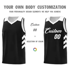 Black White Classic Sports Uniform Basketball Jersey 3