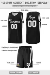Black White Classic Sports Uniform Basketball Jersey 2