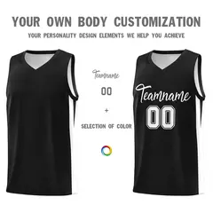 Black White Classic Sports Uniform Basketball Jersey 3