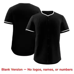 Black White Classic Style Authentic Baseball Jersey 7