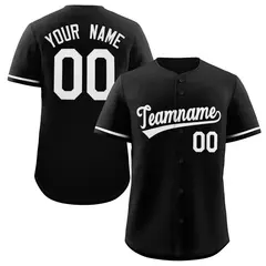 Black White Classic Style Authentic Baseball Jersey