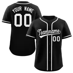 Black White Classic Style Authentic Baseball Jersey