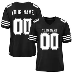Black White Classic Style Mesh Football Jersey