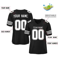 Black White Classic Style Mesh Football Jersey 2