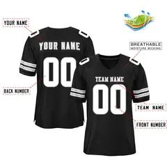 Black White Classic Style Mesh Football Jersey 2