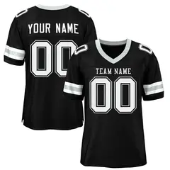 Black White Classic Style Mesh Football Jersey 1