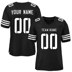 Black White Classic Style Mesh Football Jersey 1