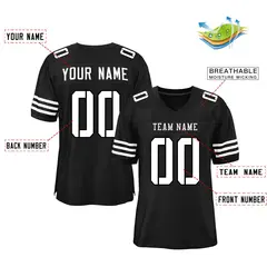 Black White Classic Style Mesh Football Jersey 2