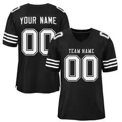 Black White Classic Style Mesh Football Jersey 1