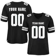 Black White Classic Style Mesh Football Jersey 1