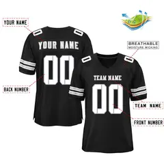 Black White Classic Style Mesh Football Jersey 2