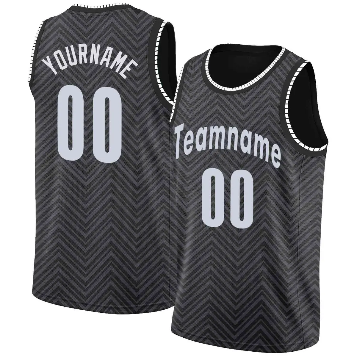 Black White Classic Tops Mesh Sport Basketball Jersey