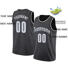 Black White Classic Tops Mesh Sport Basketball Jersey 2