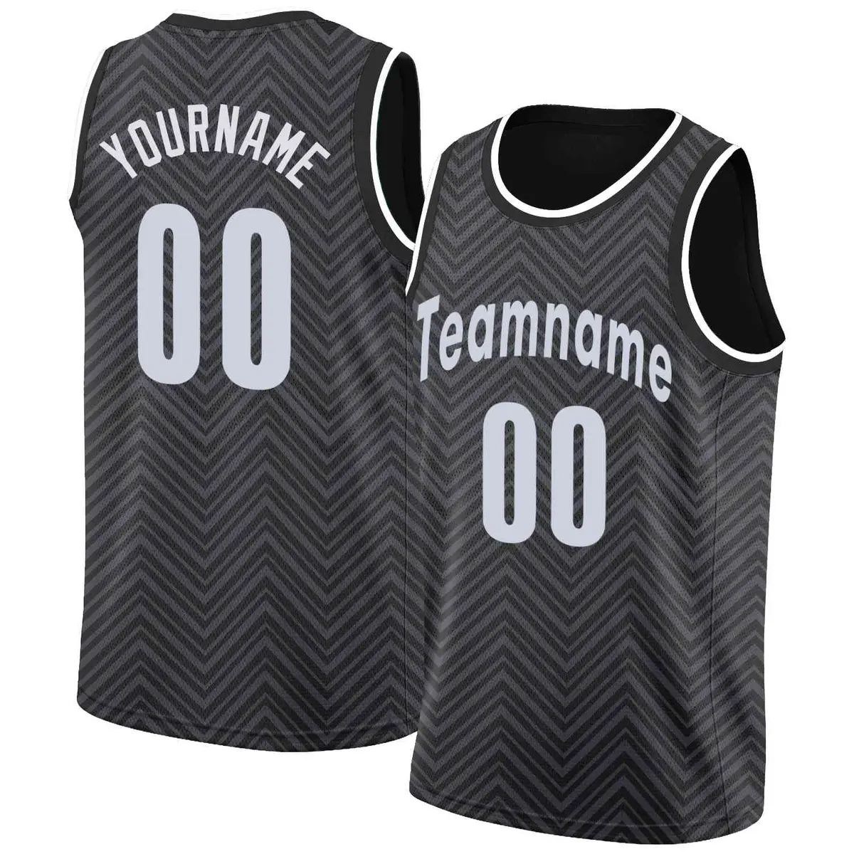 Black White Classic Tops Mesh Sport Basketball Jersey