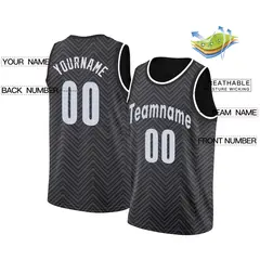 Black White Classic Tops Mesh Sport Basketball Jersey 2