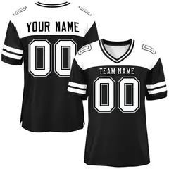 Black White Color Block Authentic Football Jersey 1