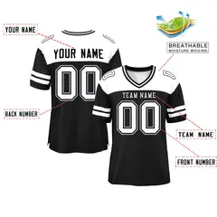 Black White Color Block Authentic Football Jersey 2