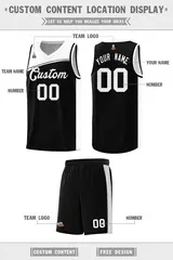 Black White Color Block Basketball Team Jersey 2