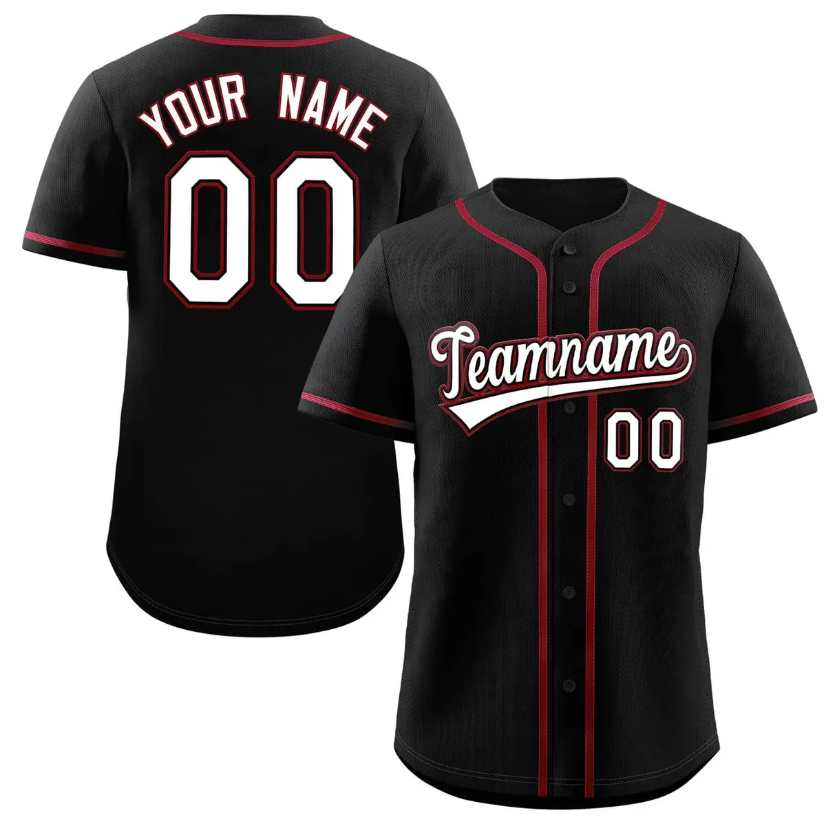 Black White-Crimson Classic Authentic Baseball Jersey