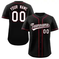 Black White-Crimson Classic Authentic Baseball Jersey