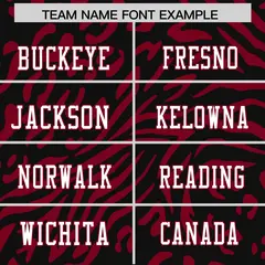 Black White-Crimson Zebra Stripes Authentic Football Jersey 3