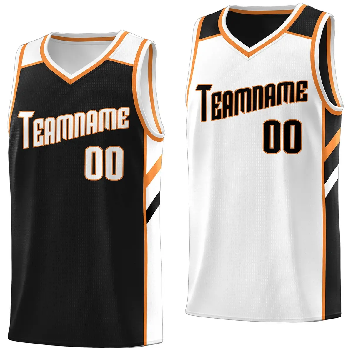 Black White Double Side Athletic Sports Basketball Jersey