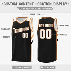 Black White Double Side Athletic Sports Basketball Jersey 2