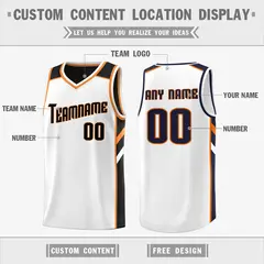 Black White Double Side Athletic Sports Basketball Jersey 3