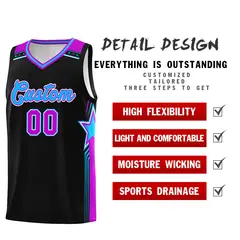 Black White Double Side Basketball Jersey Sets for Men 4