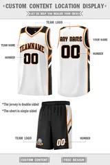 Black White Double Side Basketball Jersey Sets for Men 2