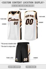 Black White Double Side Basketball Jersey Sets for Men 2