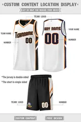Black White Double Side Basketball Jersey Sets for Men 2