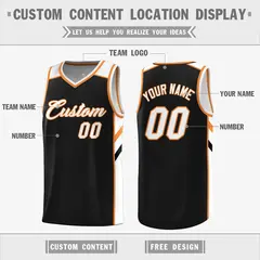 Black White Double Side Casual Basketball Jersey 2