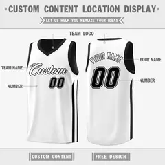 Black White Double Side Men Training Basketball Jersey 3