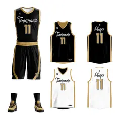 Black White Double Side Mesh Sportswear Basketball Jersey
