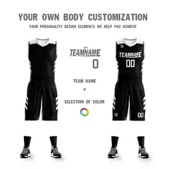 Black White Double Side Mesh Sportswear Basketball Jersey 6