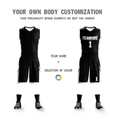 Black White Double Side Mesh Sportswear Basketball Jersey 5