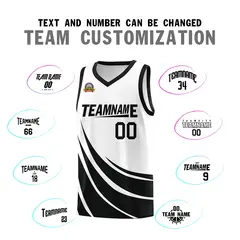 Black White Double Side Mesh Sportswear Basketball Jersey 3