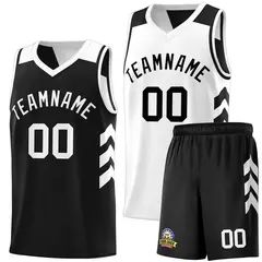 Black White Double Side Sets Basketball Jersey