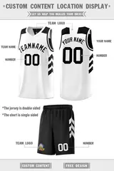 Black White Double Side Sets Basketball Jersey 2