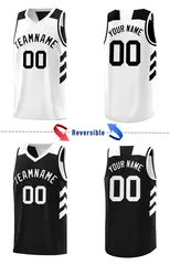 Black White Double Side Sets Basketball Jersey 3