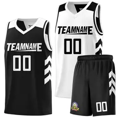 Black White Double Side Sets Basketball Jersey