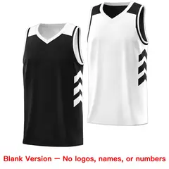 Black White Double Side Sets Basketball Jersey 3
