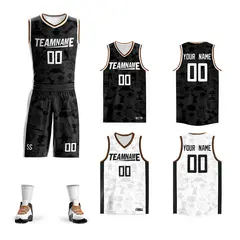 Black White Double Side Sets Basketball Jersey