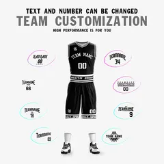 Black White Double Side Sportswear Basketball Jersey 2