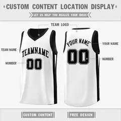 Black White Double Side Tops Team Basketball Jersey 3