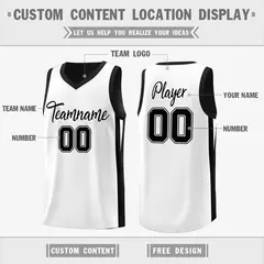 Black White Double Side Tops Team Basketball Jersey 3