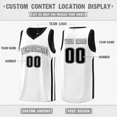 Black White Double Side Training Basketball Jersey 3
