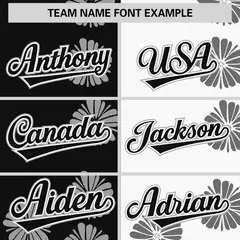 Black White Flower Graffiti Split Baseball Jersey 3